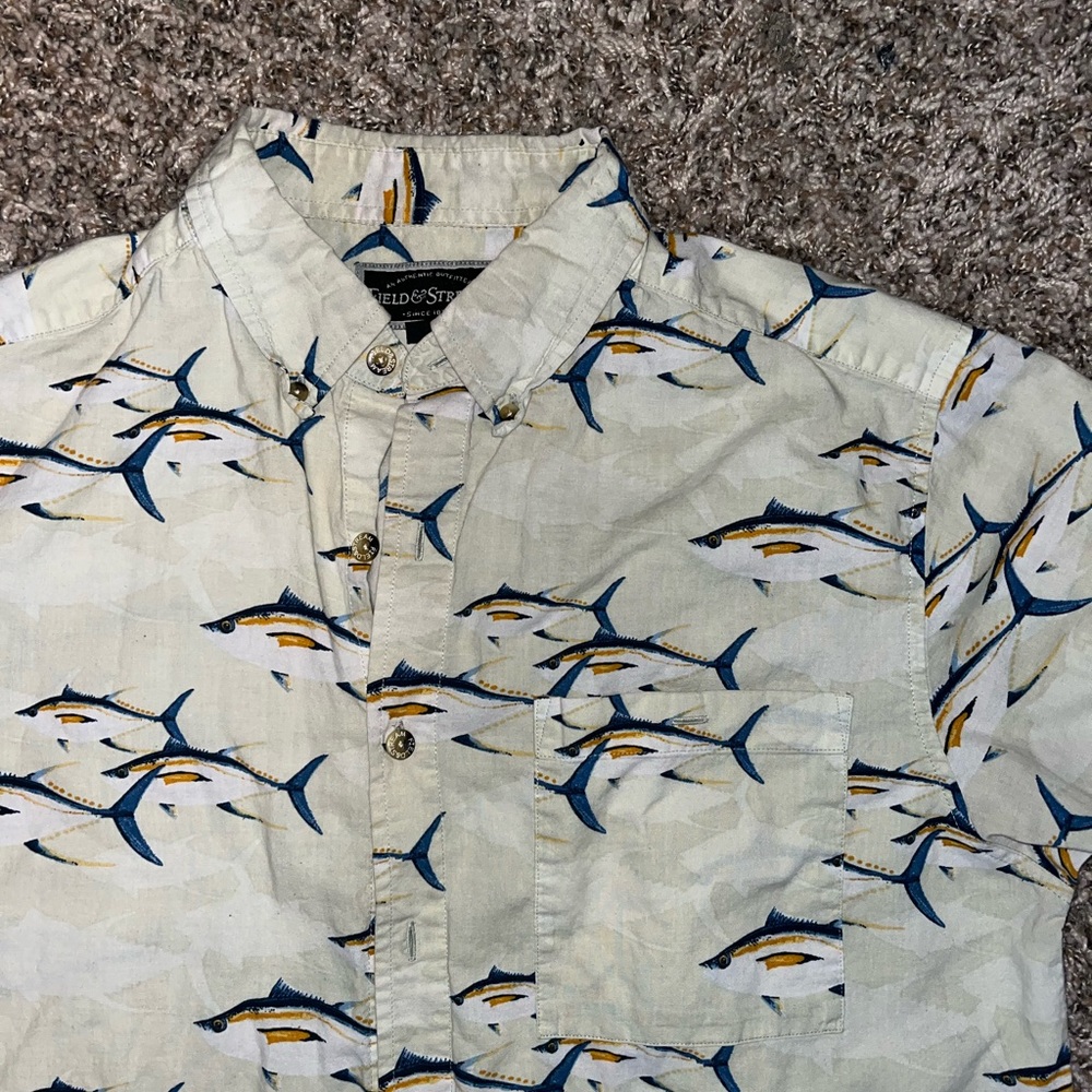 Shirt Sleeve Fish Button Down
